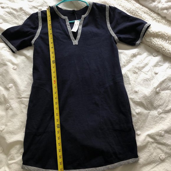 Adorable J CREW Navy dress or coverup, piping, size small, NWT! - Picture 3 of 5